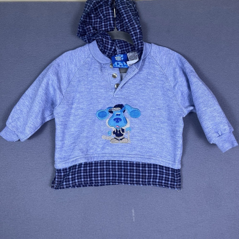 Vintage Y2K 2000 Blues Clues Embroidered Hoodie Baby Size 24months